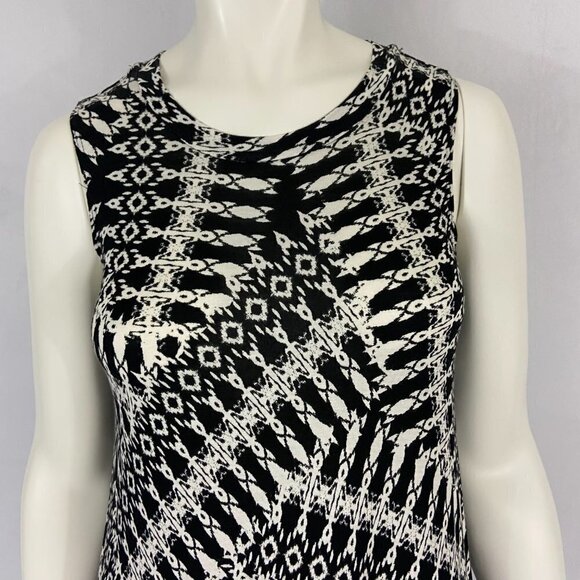 BCX Women's Dress Size Medium A Line Sleeveless Knee Length Black & White Casual - Picture 3 of 8